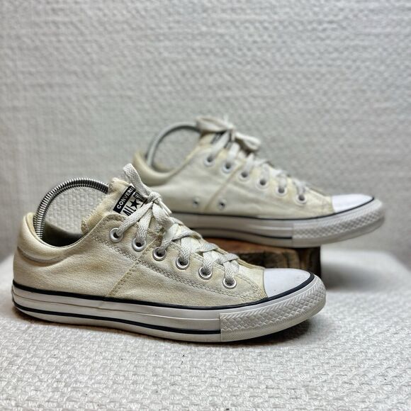 Converse Chuck Taylor All Star White Canvas/Woven Size 9 Great Traction Used - Picture 2 of 14
